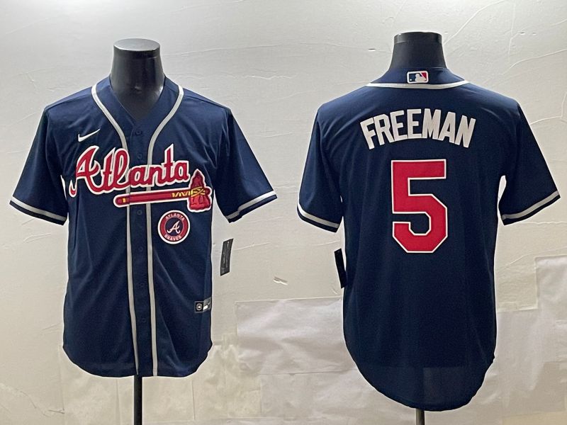 Men Atlanta Braves #5 Freeman Blue Game 2025 Nike MLB Jersey style 4->los angeles angels->MLB Jersey